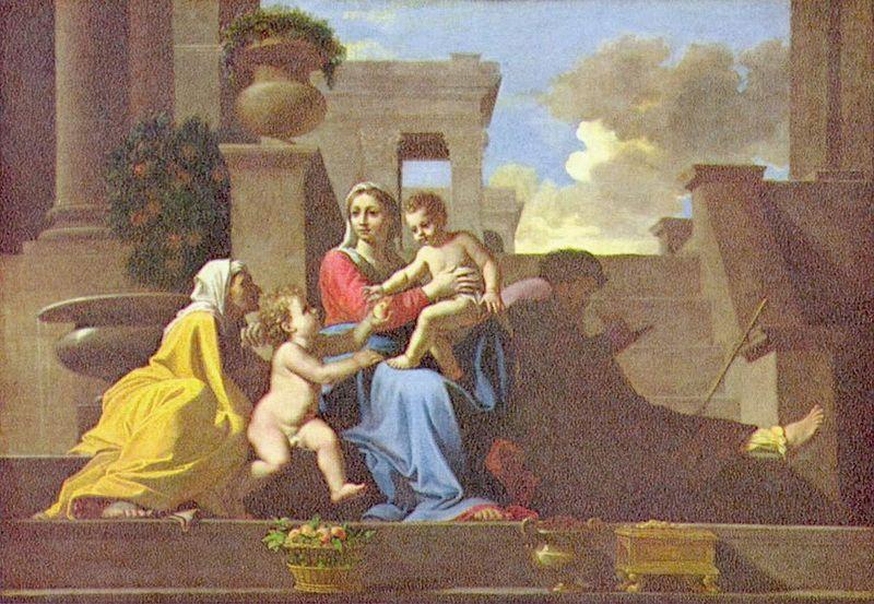 Nicolas Poussin Heilige Familie auf der Treppe oil painting picture